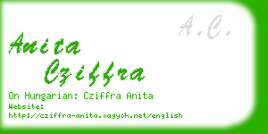 anita cziffra business card